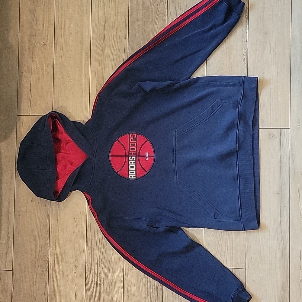 Adidas Hoops Basketball Hooded Sweatshirt - Size Medium